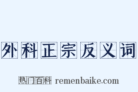 外科正宗反义词是什么意思的图片